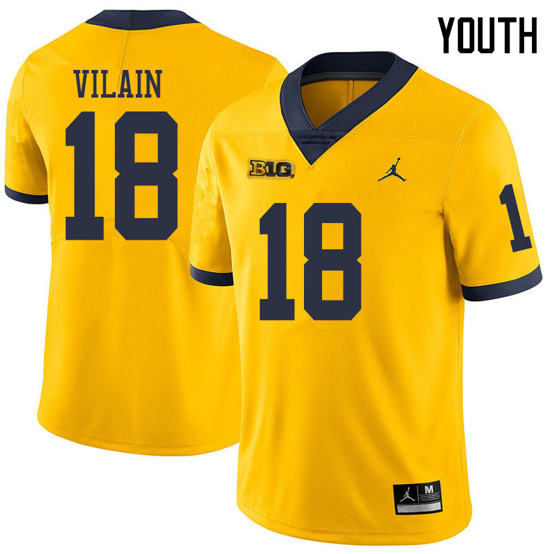 Jordan Brand Youth #18 Luiji Vilain Michigan Wolverines College Football Jerseys Sale-Yellow